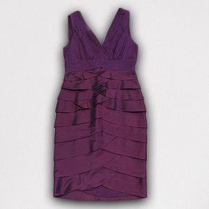 Adrianna Papell purple tiered party dress